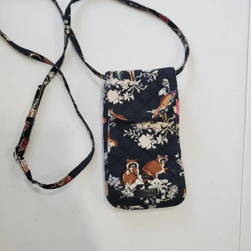 Vera Bradley Phone Crossbody Bag Merry Mischief Deer Raccoon Woodland Animal
